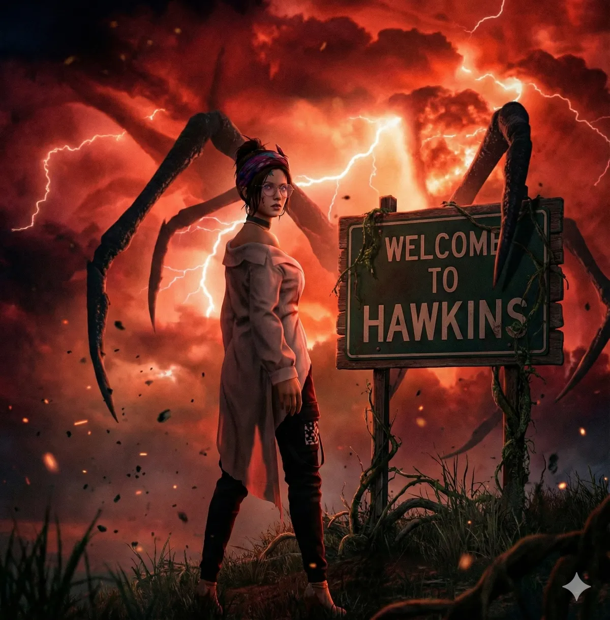 Upside Down Stranger Things Horror Cinematic - PromptGallery