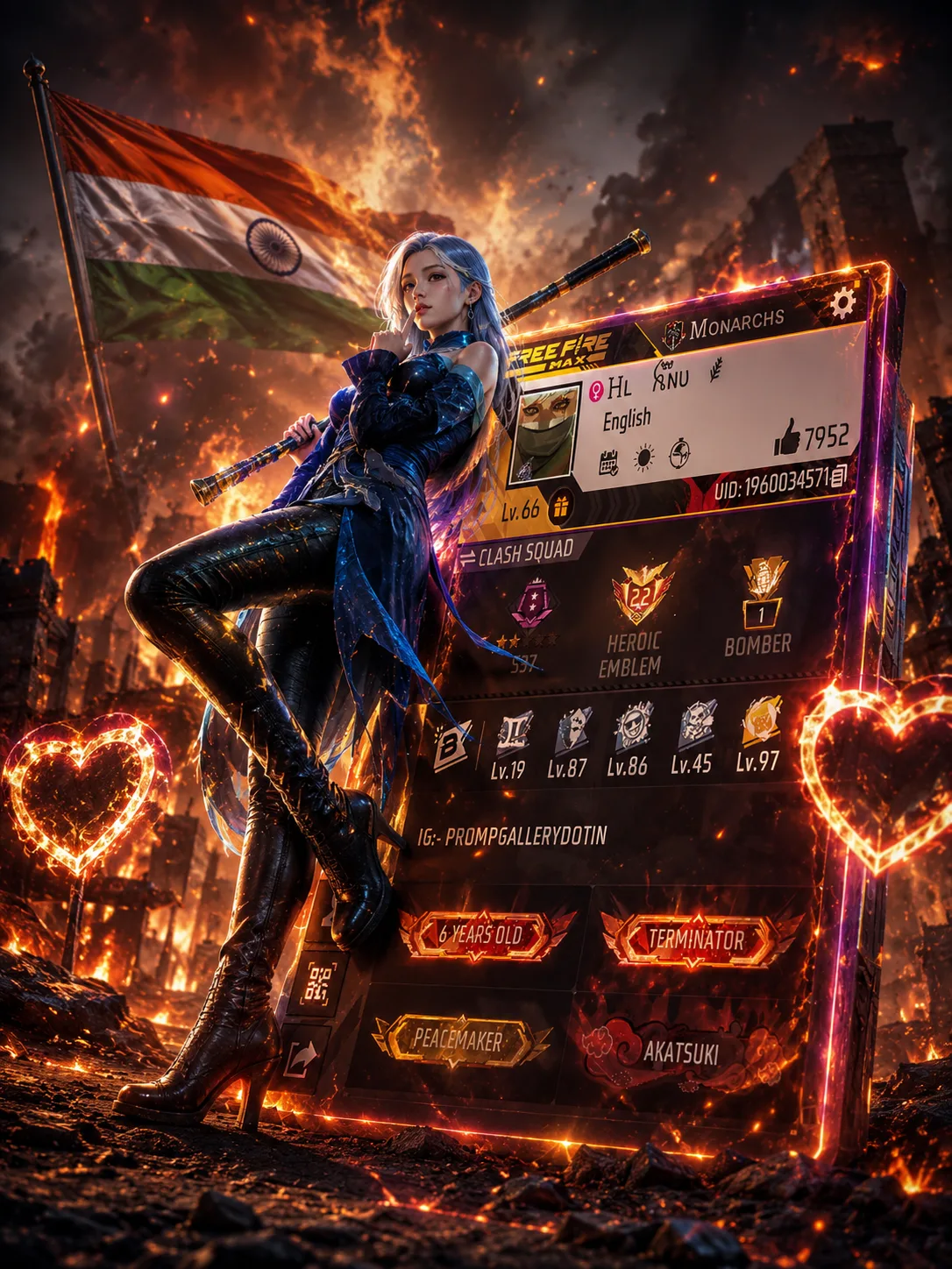 FLAMING DESTRUCTIVE - PromptGallery