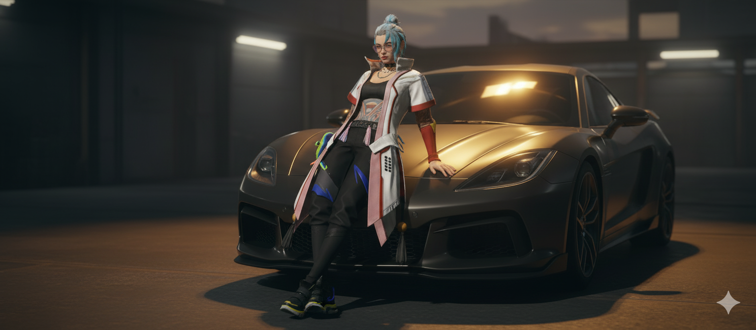 Free fire car pose - PromptGallery