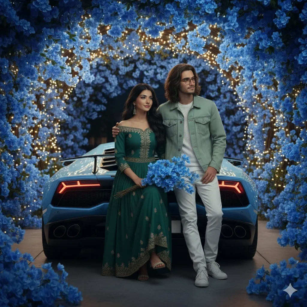 Stylish couple car pose - AI prompt image - PromptGallery